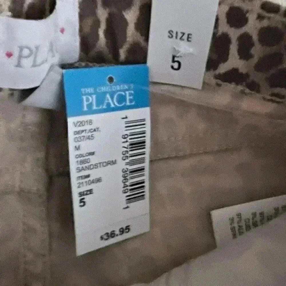 GIRLS CHILDRENS PLACE LEOPARD PRINT DISTRESSED JEGGINGS NWT SZ 5 - Picture 2 of 12